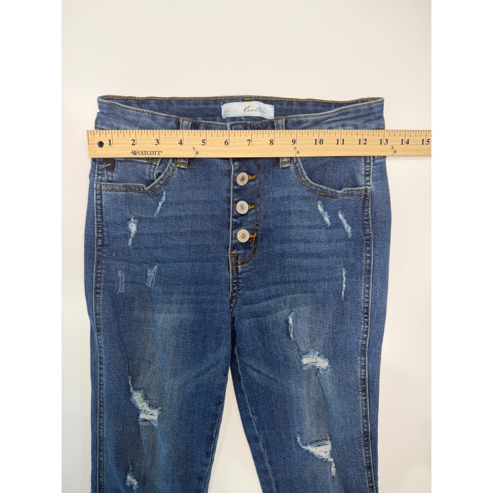 KanCan High Rise Distressed Skinny Jeans Blue Button Fly KC5109M Size 3/25 - Picture 3 of 9